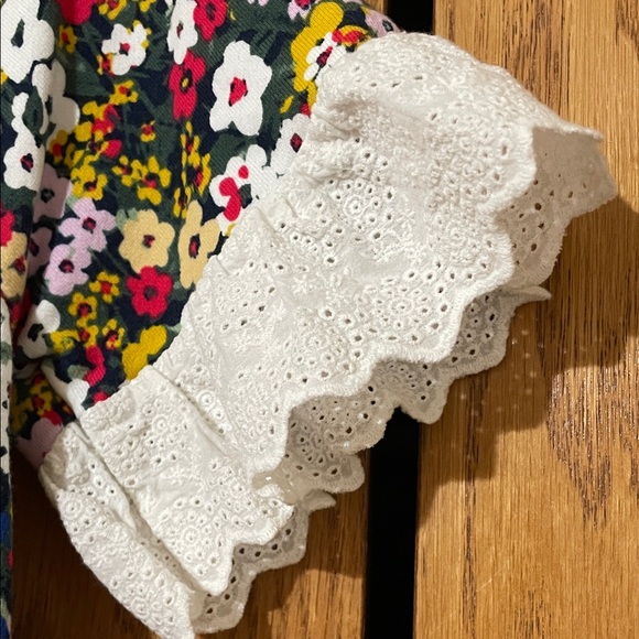 Ann Taylor Floral Dress with Lace Sleeves - Picture 5 of 7